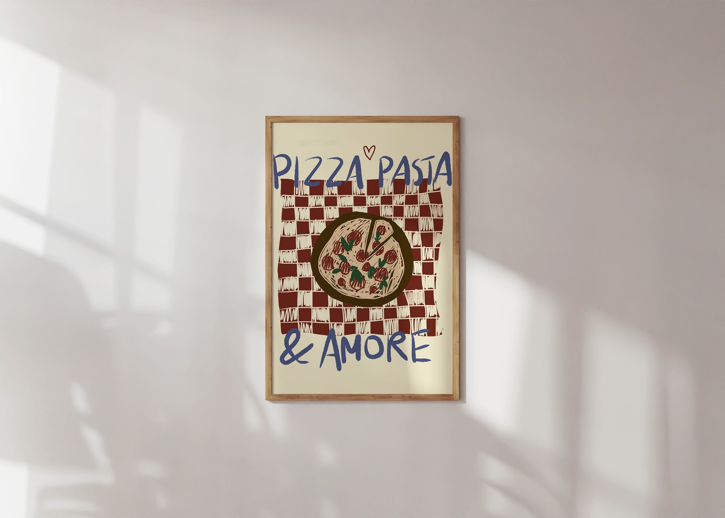 Poster-Set Pizza Pasta & Amore Illustration / Kunstdruck / Dolce Vita / Italien, Küche, Essen