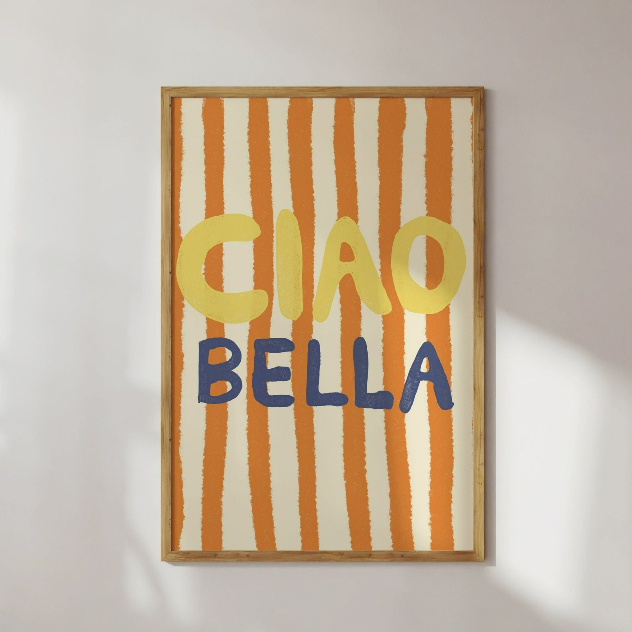 Poster Cioa Bella  Kunstdruck / Zitat / Italien-Zitat / Sommer/ Typografisches poster / Modern