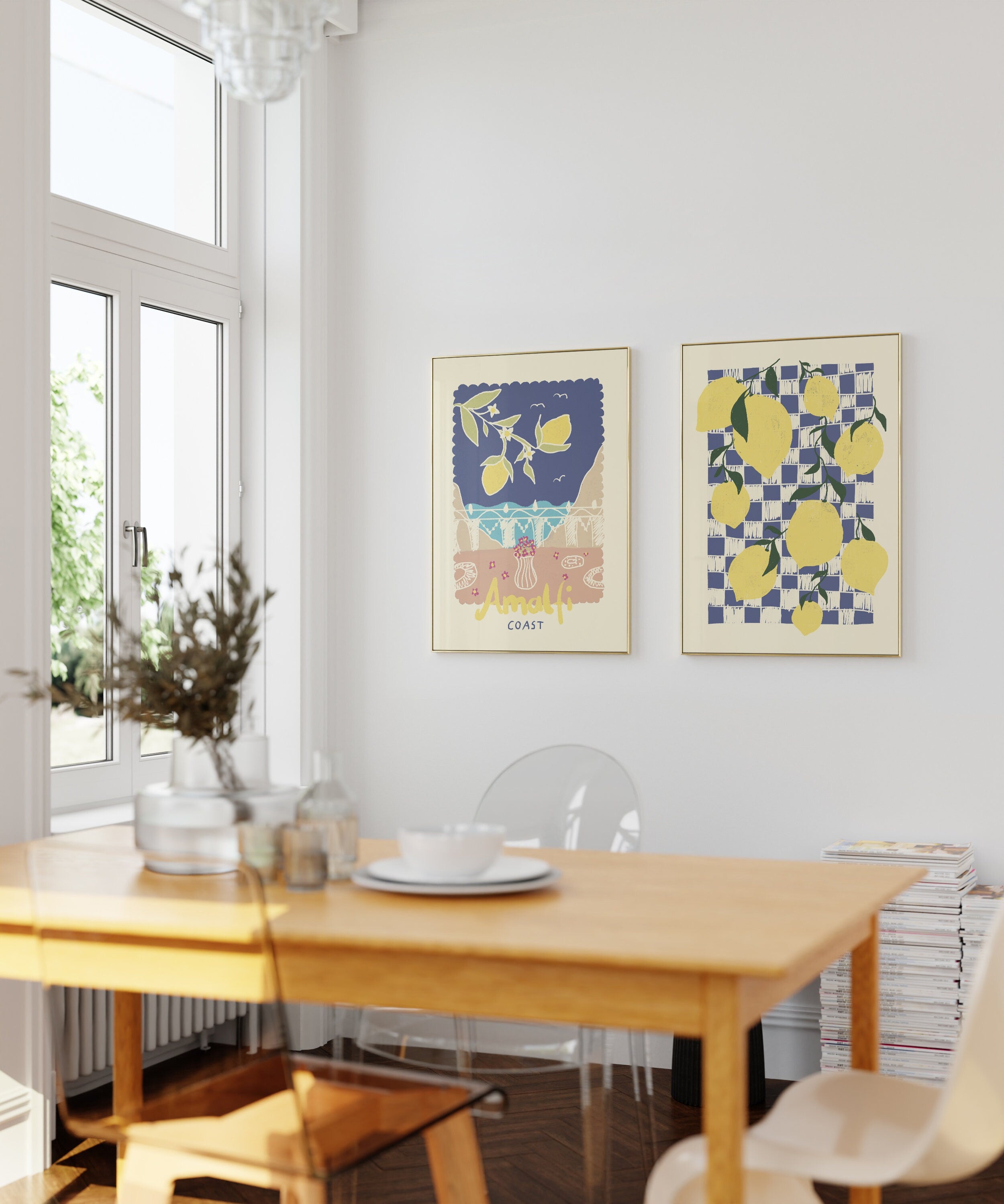 Poster Amalfi Balkon mit Zitronen / Kunstdruck / Dolce Vita / Italien, Urlaub, Essen, Sommer
